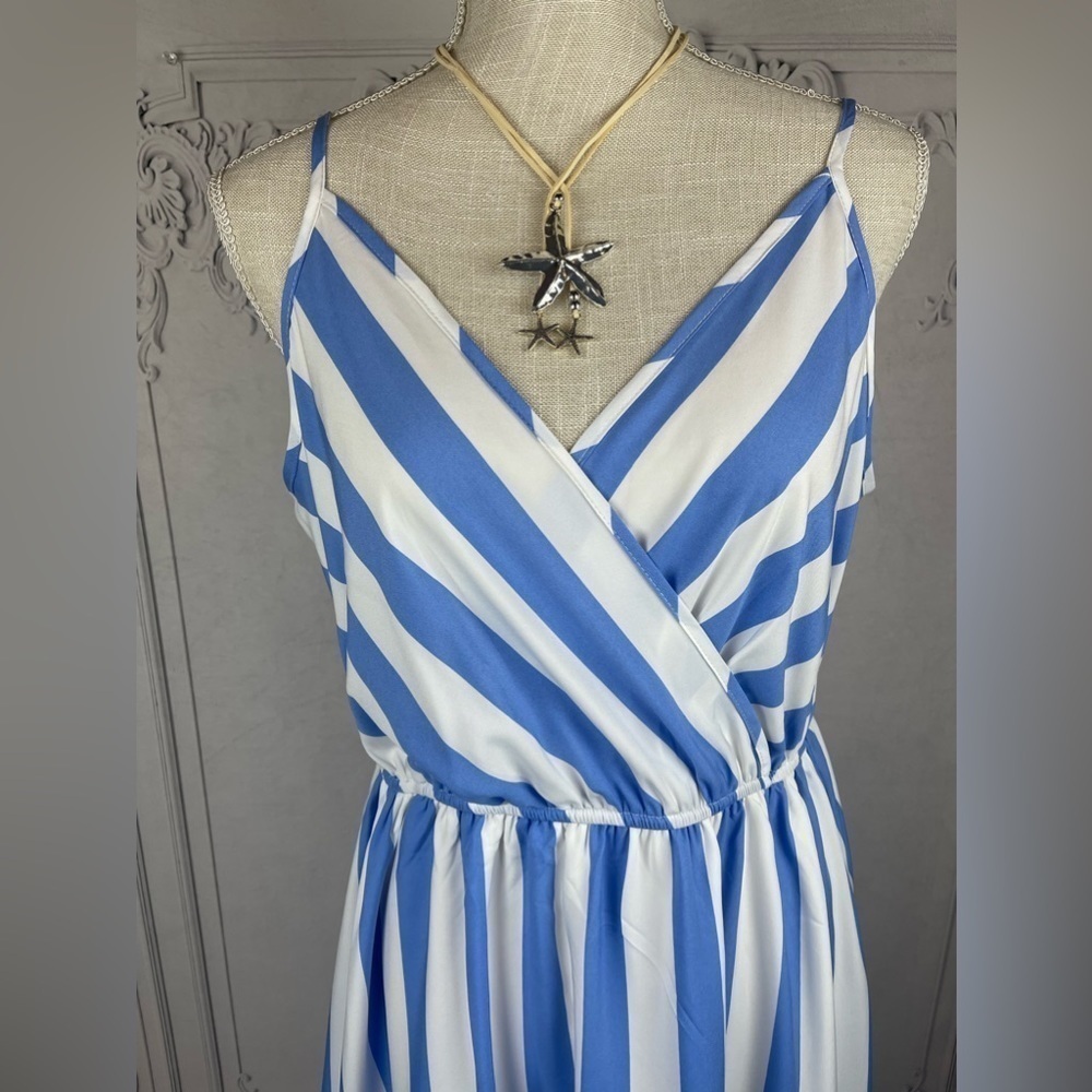 Summer Fun Striped Ruffle Hem Cami Maxi Dress - Picture 6 of 10